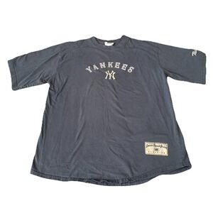 Vintage New York Yankees Lee Sports Spellout Shirt Gray Baseball Y2K Skater L